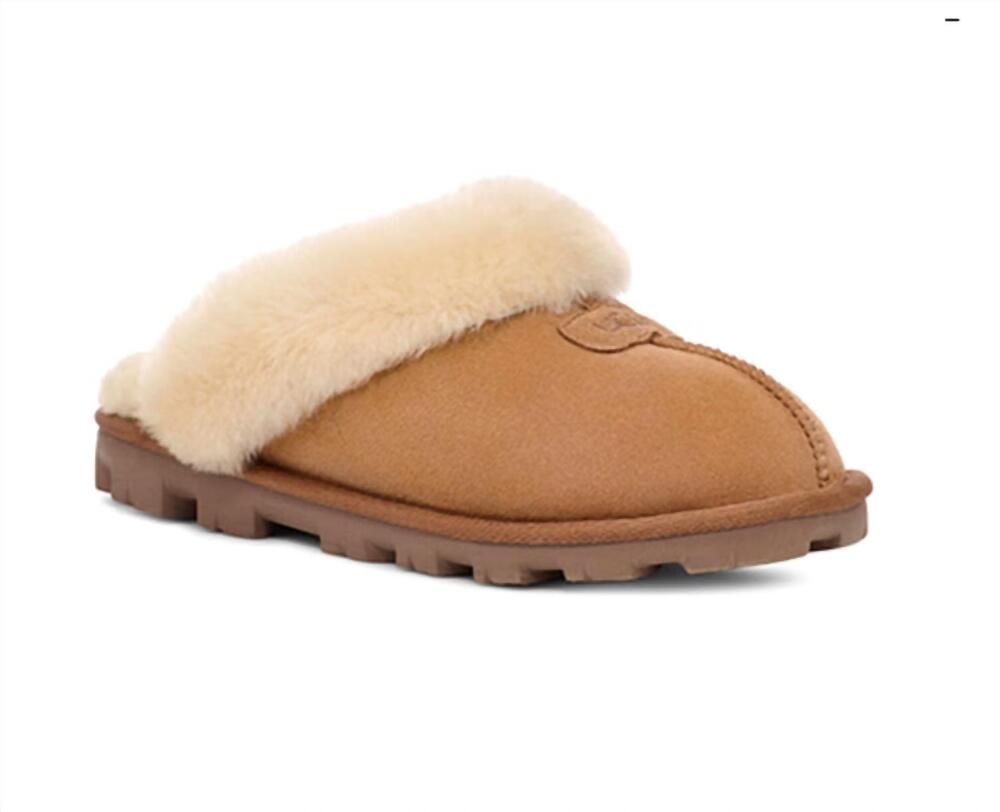 NEW UGG women's coquette flat slippers in chestnut